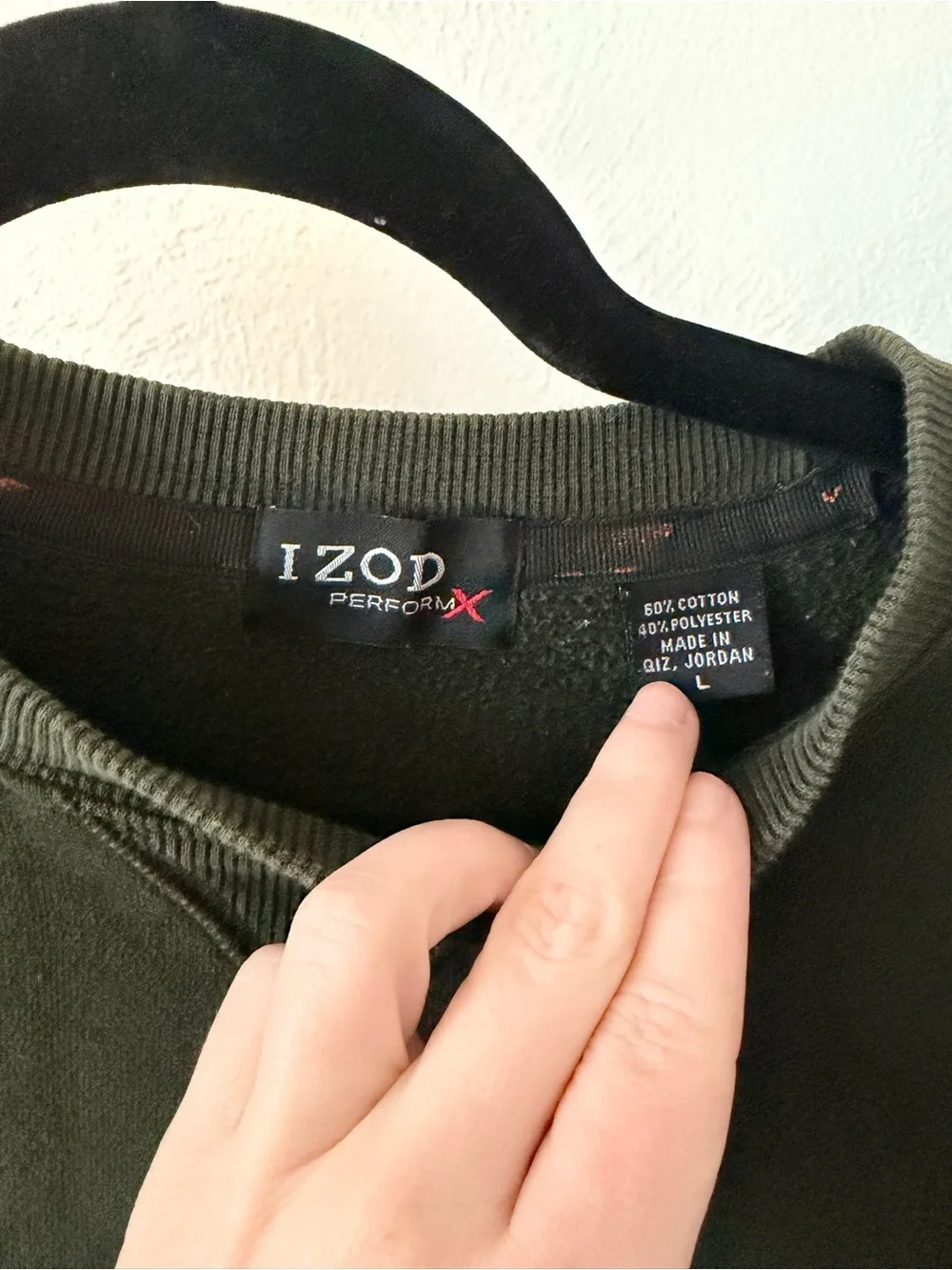 Izod Olive‎ Crewneck Pullover Sweatshirt